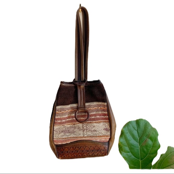 Anna Cainzo Handbags - Anna Cainzo Leather Tooled Aztec Boho Backpack Bag